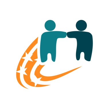 Taahhüt Teamwork Birlikte İş Logo İllüstrasyon Vektör