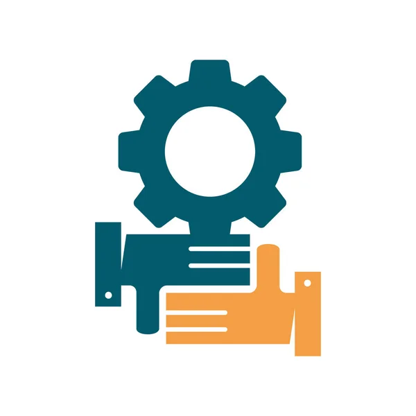 Taahhüt Teamwork Birlikte İş Logo İllüstrasyon Vektör — Stok Vektör