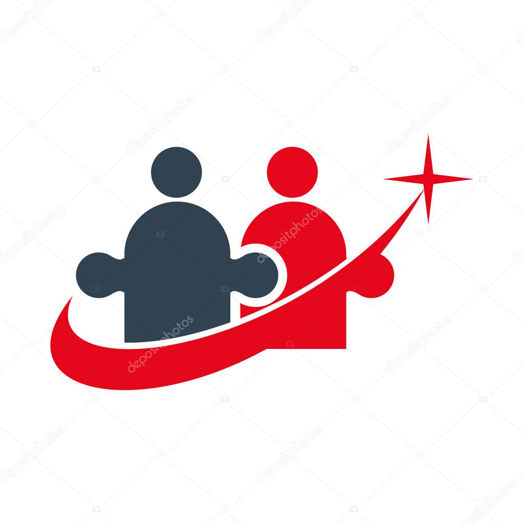 Commitment Teamwork Together Business Logo Illustration Vector