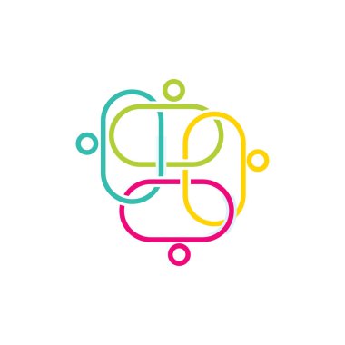 Taahhüt Teamwork Birlikte İş Logo İllüstrasyon Vektör