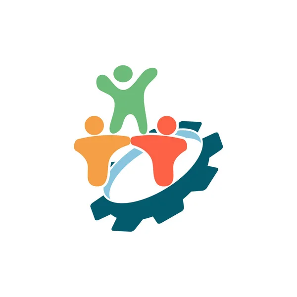 Engagemang teamwork tillsammans Business logo illustration vektor — Stock vektor
