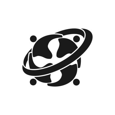 Taahhüt Teamwork Birlikte İş Siyah Logo İllüstrasyon Ve