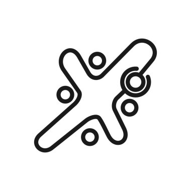 Taahhüt Teamwork Birlikte İş Siyah Logo İllüstrasyon Ve