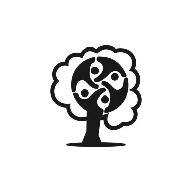 Taahhüt Teamwork Birlikte İş Siyah Logo İllüstrasyon Ve