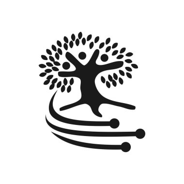 Taahhüt Teamwork Birlikte İş Siyah Logo İllüstrasyon Ve