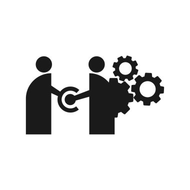 Taahhüt Teamwork Birlikte İş Siyah Logo İllüstrasyon Ve