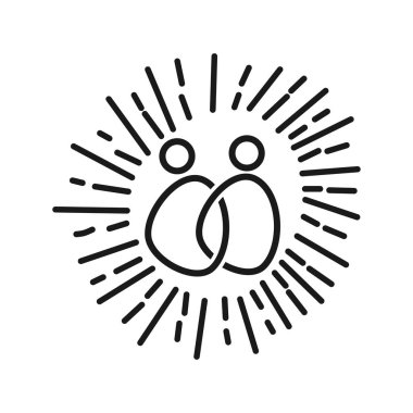 Taahhüt Teamwork Birlikte İş Siyah Logo İllüstrasyon Ve