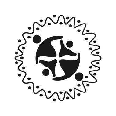 Taahhüt Teamwork Birlikte İş Siyah Logo İllüstrasyon Ve