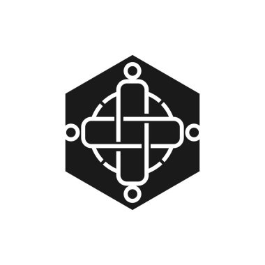 Taahhüt Teamwork Birlikte İş Siyah Logo İllüstrasyon Ve