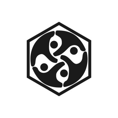 Taahhüt Teamwork Birlikte İş Siyah Logo İllüstrasyon Ve