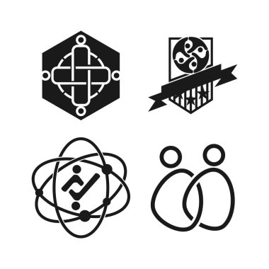 Taahhüt Teamwork Birlikte İş Siyah Logo İllüstrasyon Ve