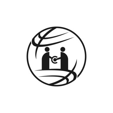 Taahhüt Teamwork Birlikte İş Siyah Logo İllüstrasyon Ve