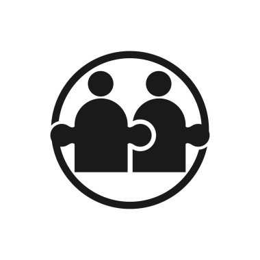 Taahhüt Teamwork Birlikte İş Siyah Logo İllüstrasyon Ve