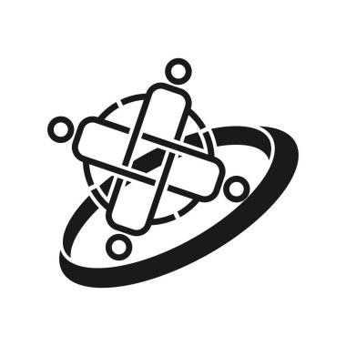 Taahhüt Teamwork Birlikte İş Siyah Logo İllüstrasyon Ve