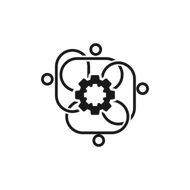 Taahhüt Teamwork Birlikte İş Siyah Logo İllüstrasyon Ve