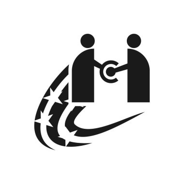 Taahhüt Teamwork Birlikte İş Siyah Logo İllüstrasyon Ve