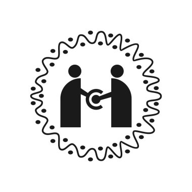 Taahhüt Teamwork Birlikte İş Siyah Logo İllüstrasyon Ve