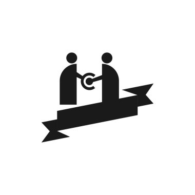 Taahhüt Teamwork Birlikte İş Siyah Logo İllüstrasyon Ve