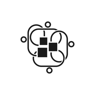 Taahhüt Teamwork Birlikte İş Siyah Logo İllüstrasyon Ve