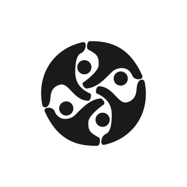 Taahhüt Teamwork Birlikte İş Siyah Logo İllüstrasyon Ve