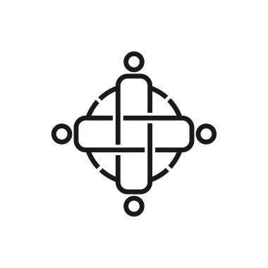 Taahhüt Teamwork Birlikte İş Siyah Logo İllüstrasyon Ve