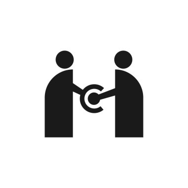 Taahhüt Teamwork Birlikte İş Siyah Logo İllüstrasyon Ve