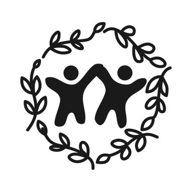 Taahhüt Teamwork Birlikte İş Siyah Logo İllüstrasyon Ve