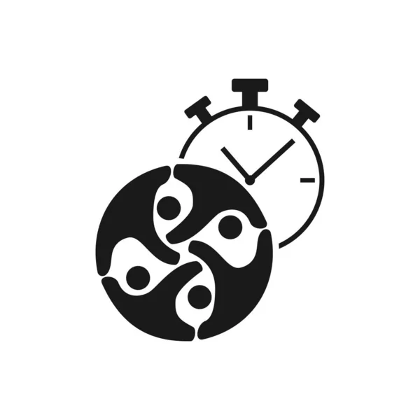 Commitment teamwork samen Business zwart logo illustratie ve — Stockvector