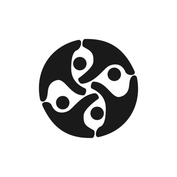 Δέσμευση ομαδική εργασία μαζί επιχειρηματική μαύρη εικόνα λογότυπο ve — Διανυσματικό Αρχείο