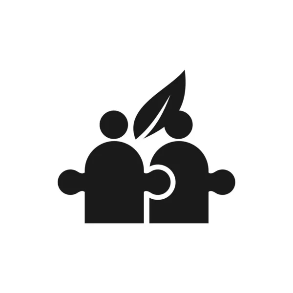 Elkötelezettség csapatmunka együtt üzleti fekete logo illusztráció ve — Stock Vector