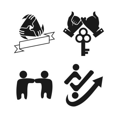 anahtar şerit ok Taahhüt Teamwork Birlikte Siyah Logo 