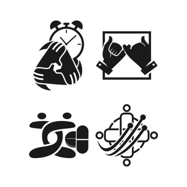 zaman ilaç teknolojisi Taahhüt Teamwork Birlikte Siyah Logo seti
