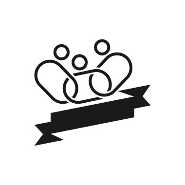 Şerit Boş Zincir Taahhüt Takım Çalışması Birlikte Siyah Logo 