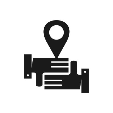 Pin Konum Bağlılık Takım Çalışması Birlikte Siyah Logo 