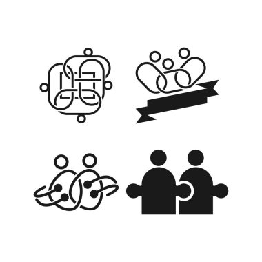 kurdele bulmaca elektrik Taahhüt Teamwork Birlikte Siyah Logo 