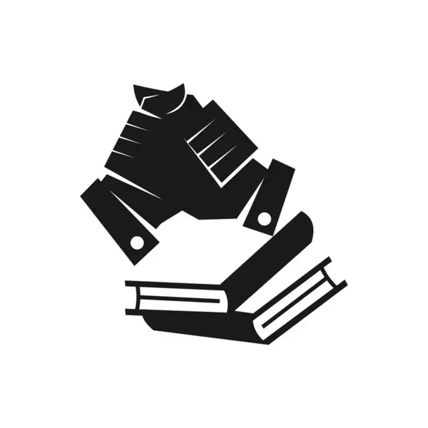 Book Commitment Teamwork Together Black Logo — Stock Vector