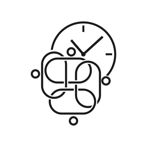 Time Management Compromisso Trabalho em equipe juntos Black Logo — Vetor de Stock