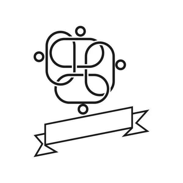 功能区空连接承诺团队合作一起黑色徽标 — 图库矢量图片
