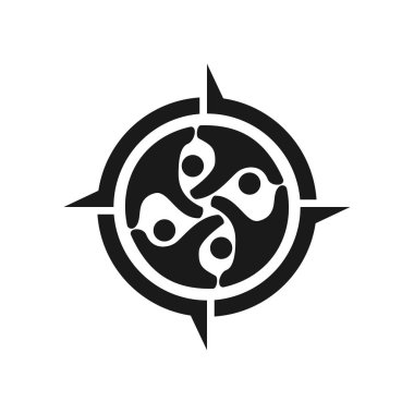 Macera Taahhüt Teamwork Birlikte Siyah Logo