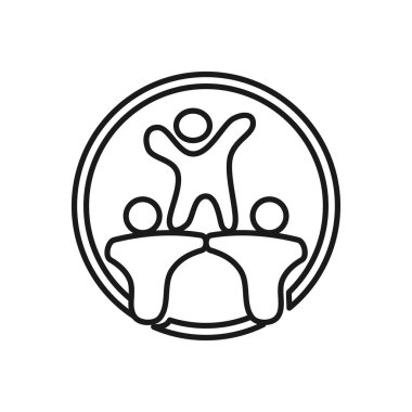 İnsanlar Bağlılık Teamwork Birlikte Anahat Logo 