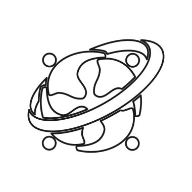 kişi rotasyon amblemi Taahhüt Teamwork Birlikte Anahat Logo