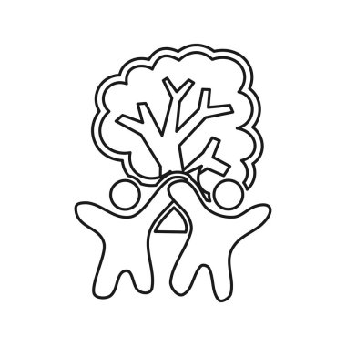 ağaç Bağlılık Teamwork Birlikte Anahat Logo 