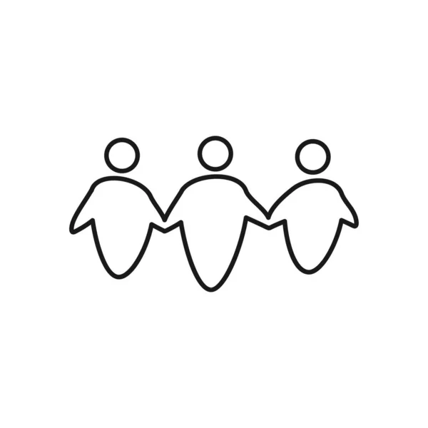 Az emberek elkötelezettség csapatmunka együtt vázlat logo — Stock Vector