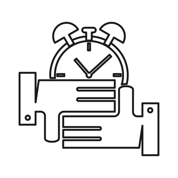 Ébresztési idő elkötelezettség csapatmunka együtt vázlat logo — Stock Vector