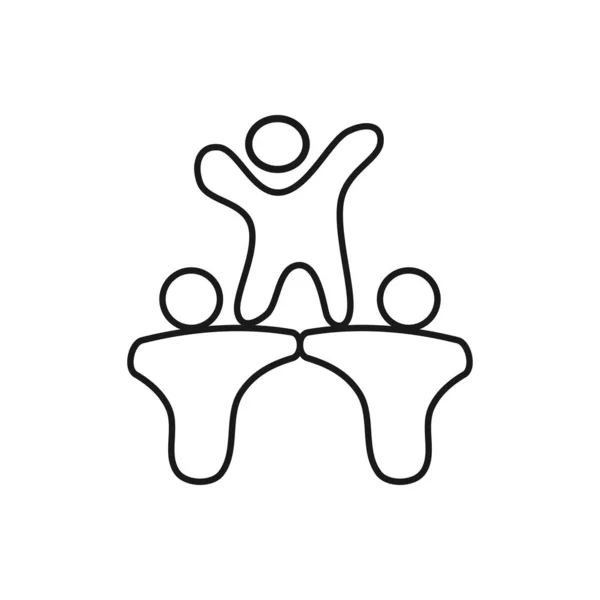 Compromiso de las personas Trabajo en equipo Juntos Esquema Logo — Archivo Imágenes Vectoriales