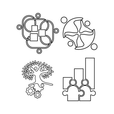 ağaç iş dişli Taahhüt Teamwork Birlikte Anahat Logosu  