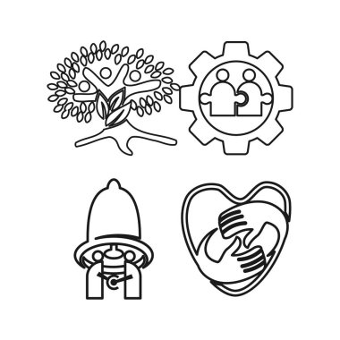 çan ağaç dişli aşk Taahhüt Teamwork Birlikte Anahat Logo