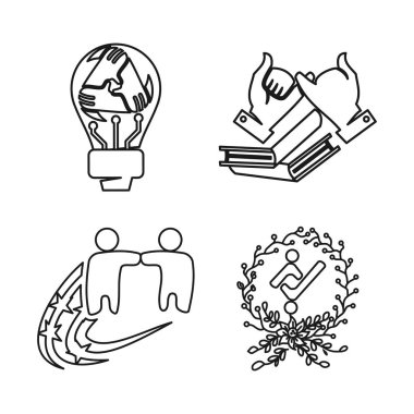 ampul kitap yıldız yaprak Taahhüt Teamwork Birlikte Anahat Logo