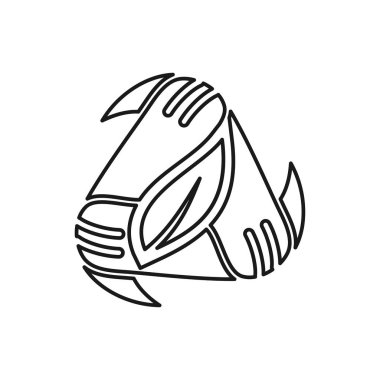 yaprak el üçgeni Taahhüt Teamwork Birlikte Anahat Logo