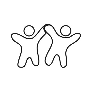 İnsanlar Bağlılık Teamwork Birlikte Anahat Logo vektör